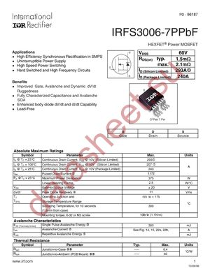 IRFS3006-7PPBF datasheet  
